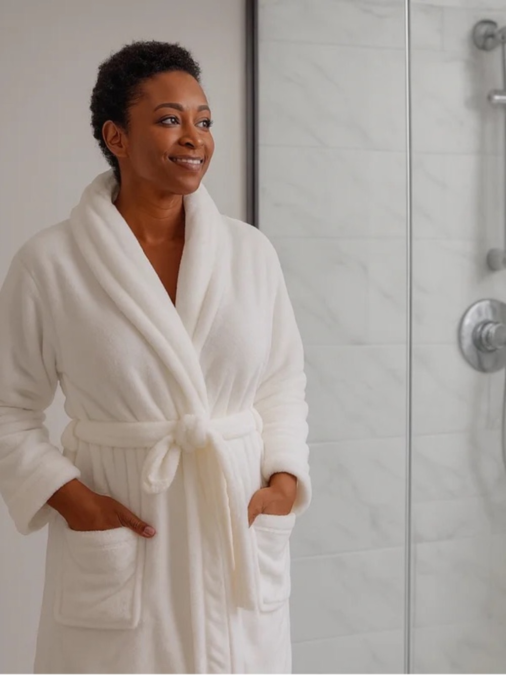 ARDOUR NWT Luxury Velvet Robe, Cream, One Size Fits Most